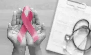 Breast cancer awareness pink ribbon for Wear pink day charity in october month for woman health and patient survivor fighting with breast tumor illness